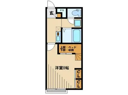 レオパレスTATSUMI(1K/1階)の間取り写真