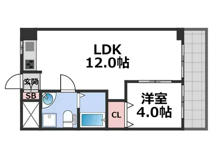 GRANDE(1LDK/4階)の間取り写真