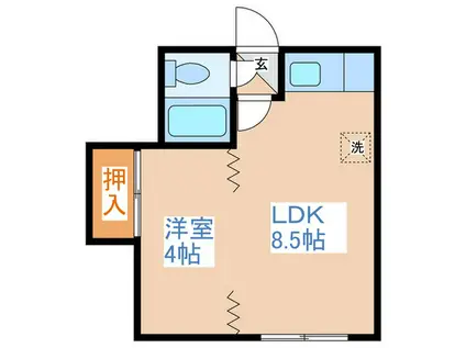 井上ビル(1LDK/3階)の間取り写真