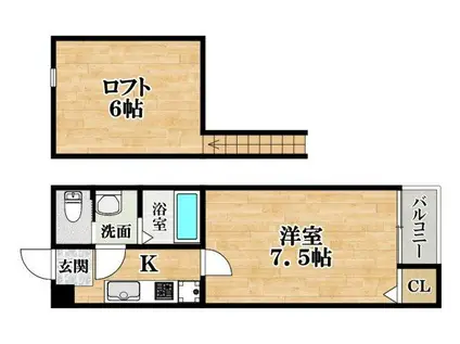 UEDA PALACE(1K/1階)の間取り写真