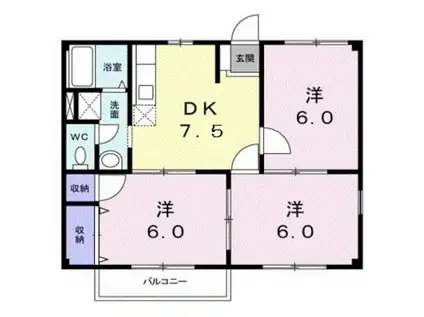 ひよりプラザハイム(3DK/2階)の間取り写真