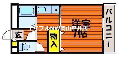 エスポアール21B(1K/3階)の間取り写真