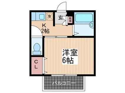 メゾン光(1K/2階)の間取り写真