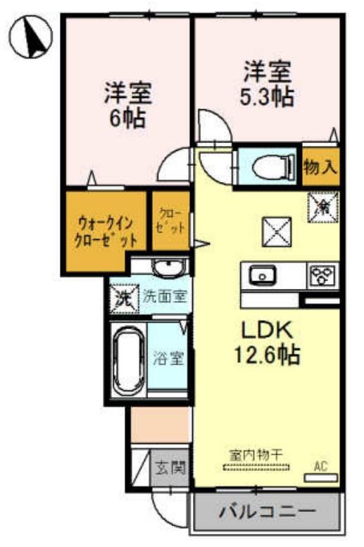 ＪＲ姫新線 余部駅 徒歩36分 2階建 築10年(2LDK/1階)の間取り写真