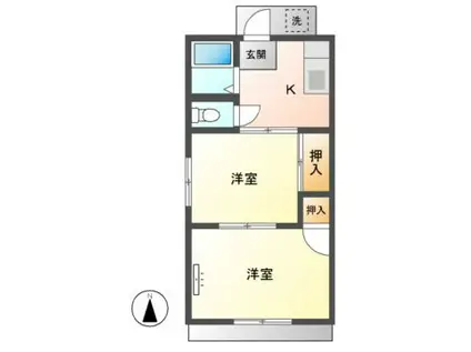 メゾン新山口(2K/1階)の間取り写真