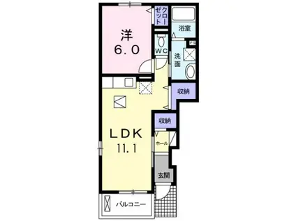 フレッサ・メゾン(1LDK/1階)の間取り写真