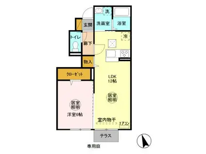 フランシーズ(1LDK/1階)の間取り写真