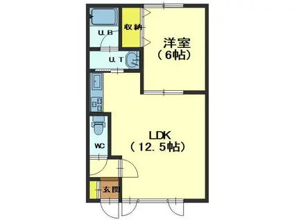 メゾンREVE(1LDK/1階)の間取り写真