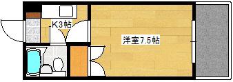 大芝グリーンコーポ(1K/3階)の間取り写真