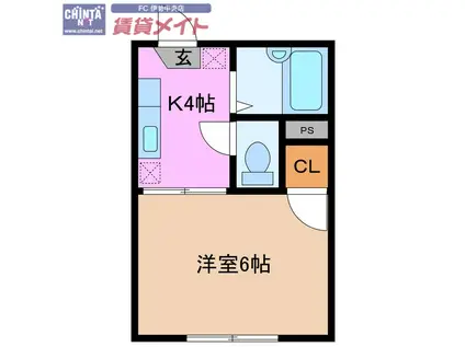 フローラルコーポ(1K/1階)の間取り写真