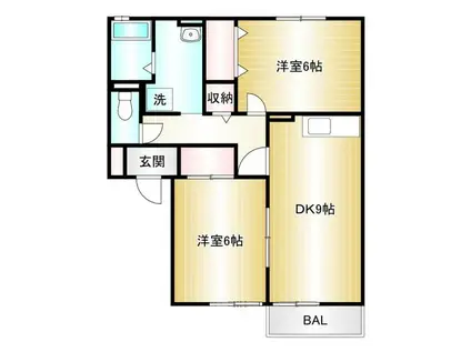 セジュール輝希 A(2DK/2階)の間取り写真