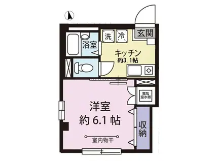 クレセール雅(1K/2階)の間取り写真