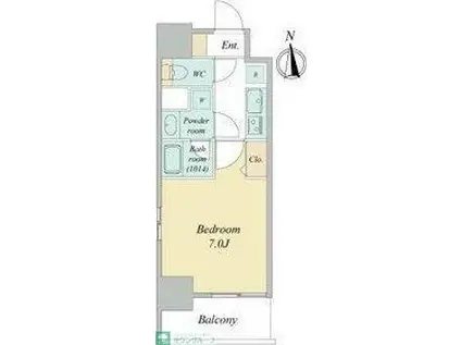 グランドゥール名駅西(1K/2階)の間取り写真