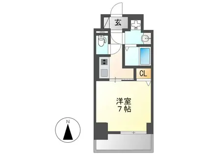 S-RESIDENCE浄心イースト(1K/4階)の間取り写真