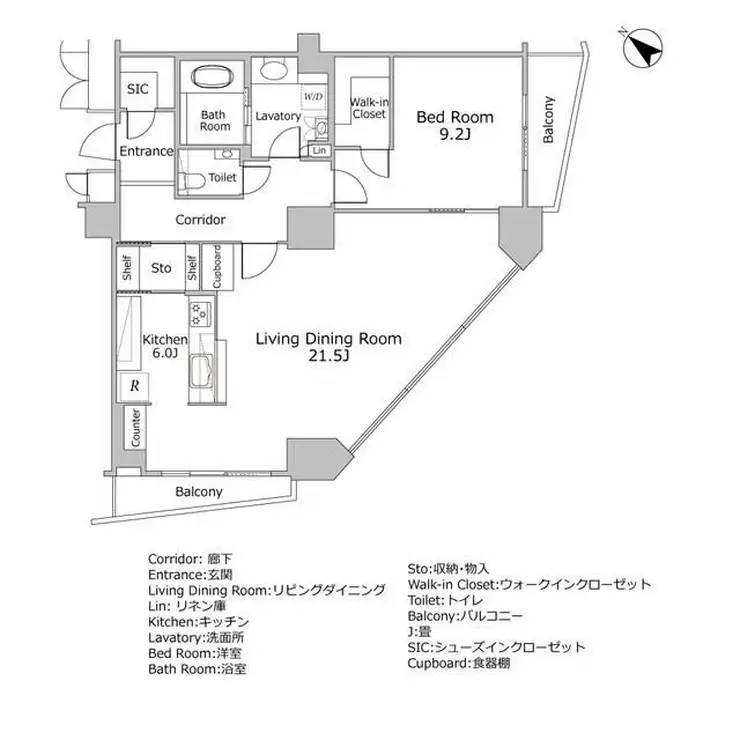 アトラスタワー六本木 16階階 間取り