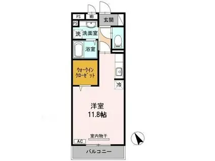 サンフォレストIII(ワンルーム/3階)の間取り写真