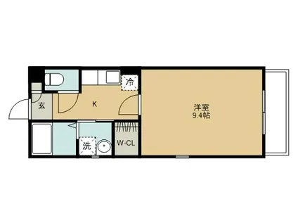 アヴァンセ高砂II(1K/2階)の間取り写真