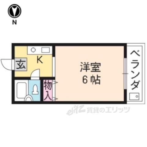 リンデンバウム(1K/1階)の間取り写真