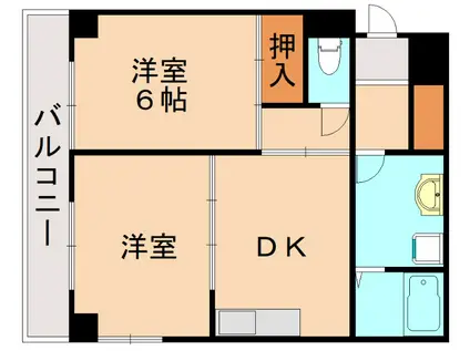 石田ビル(2DK/1階)の間取り写真