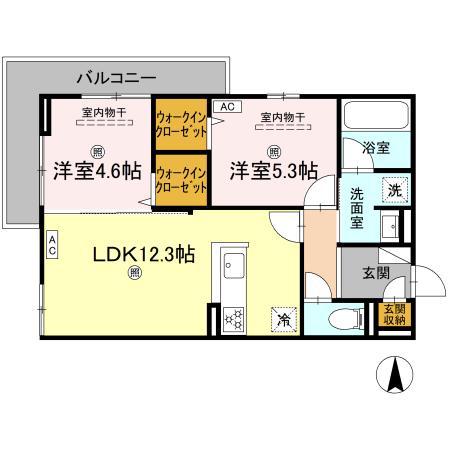 CAMPANELLA山本(2LDK/3階)の間取り写真