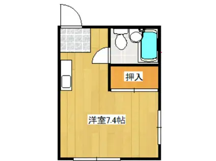 フロンティアパレス(ワンルーム/2階)の間取り写真