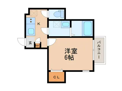 AZUL保春院(1K/1階)の間取り写真