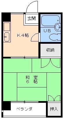 第2京屋マンション(1K/3階)の間取り写真