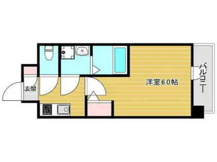 エスリード弁天町グランツ(1K/6階)の間取り写真