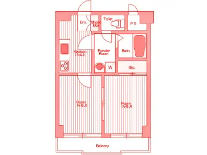 WING霧が丘(2K/3階)の間取り写真
