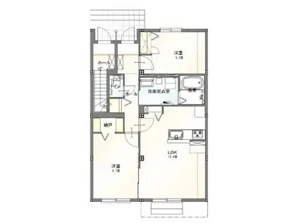 VRANZ博多南(2LDK/1階)の間取り写真