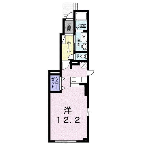 ベルアンジュ(ワンルーム/1階)の間取り写真