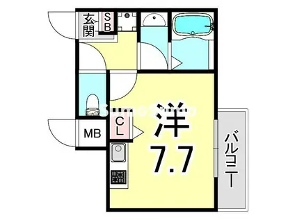 AILE南塚口V(1K/1階)の間取り写真