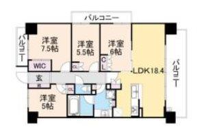 ローレルスクエア長岡京ザ・マークス(4LDK/2階)の間取り写真