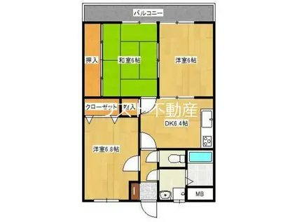 プレステージ中郷(3DK/3階)の間取り写真