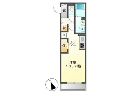 D-ROOM松葉(ワンルーム/3階)の間取り写真