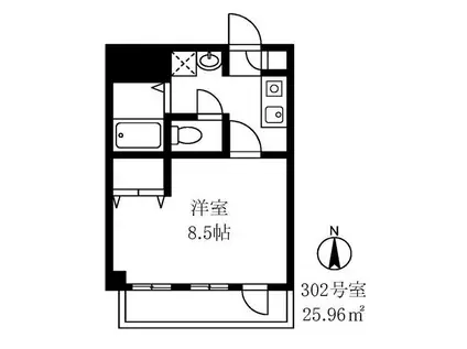 中村北堀江ビル(1K/3階)の間取り写真