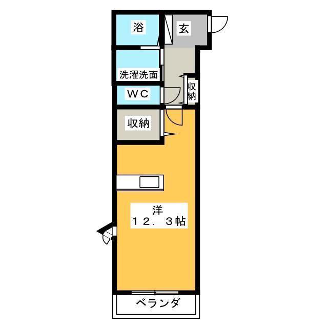 ウエスト メゾン(ワンルーム/2階)の間取り写真