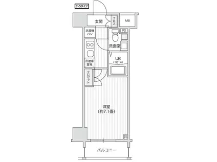 レジディア笹塚II(1K/3階)の間取り写真