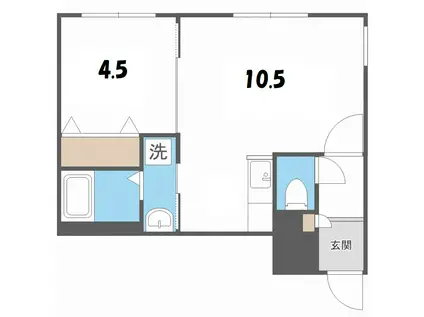 PEERSON S7W10(1LDK/2階)の間取り写真