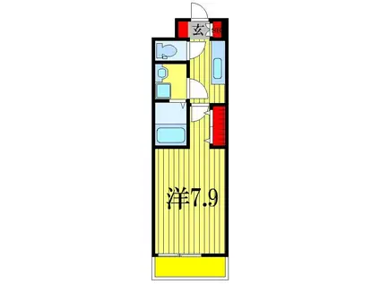 グランディール(1K/3階)の間取り写真
