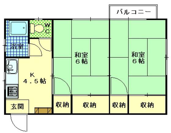 中谷ビル(2K/3階)の間取り写真