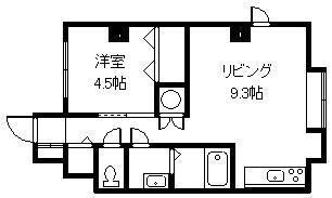 ＪＲ函館本線 旭川駅 徒歩19分 5階建 築19年(1LDK/4階)の間取り写真