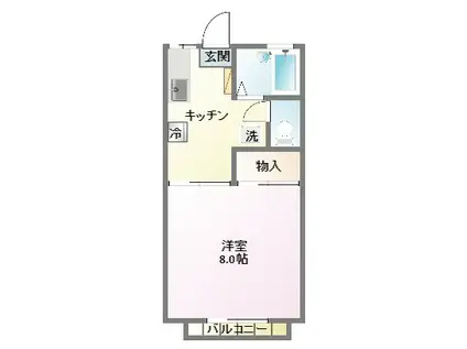 モンテラード(1K/2階)の間取り写真