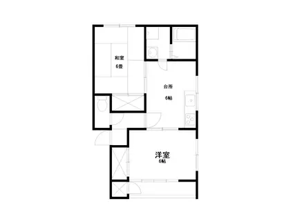 アップルハイツ(2DK/2階)の間取り写真