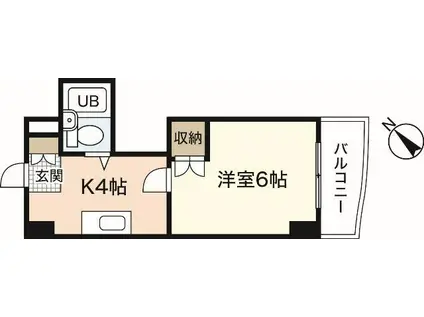 ボーソレイユ・オキ(1K/4階)の間取り写真