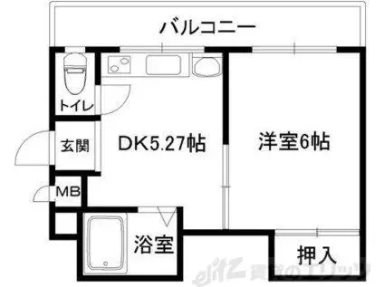 ベイスマルセ元町(1DK/3階)の間取り写真