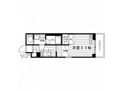 ヴィスタガーデン東高円寺(1K/2階)の間取り写真