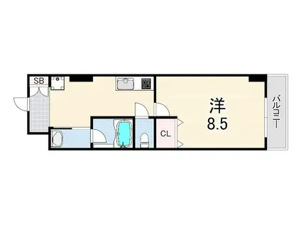 CITYSPIRE神戸元町1(1K/4階)の間取り写真