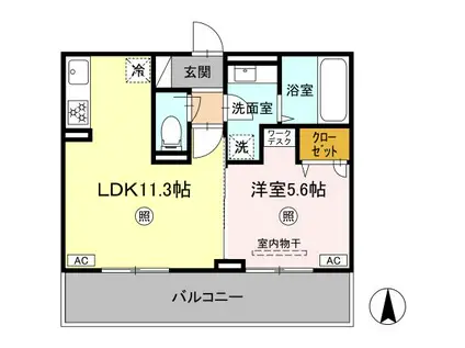 ミル・ルミエール(1LDK/3階)の間取り写真