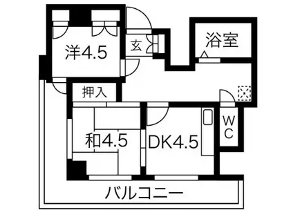 ファイブメゾン慕絵樹(2DK/4階)の間取り写真